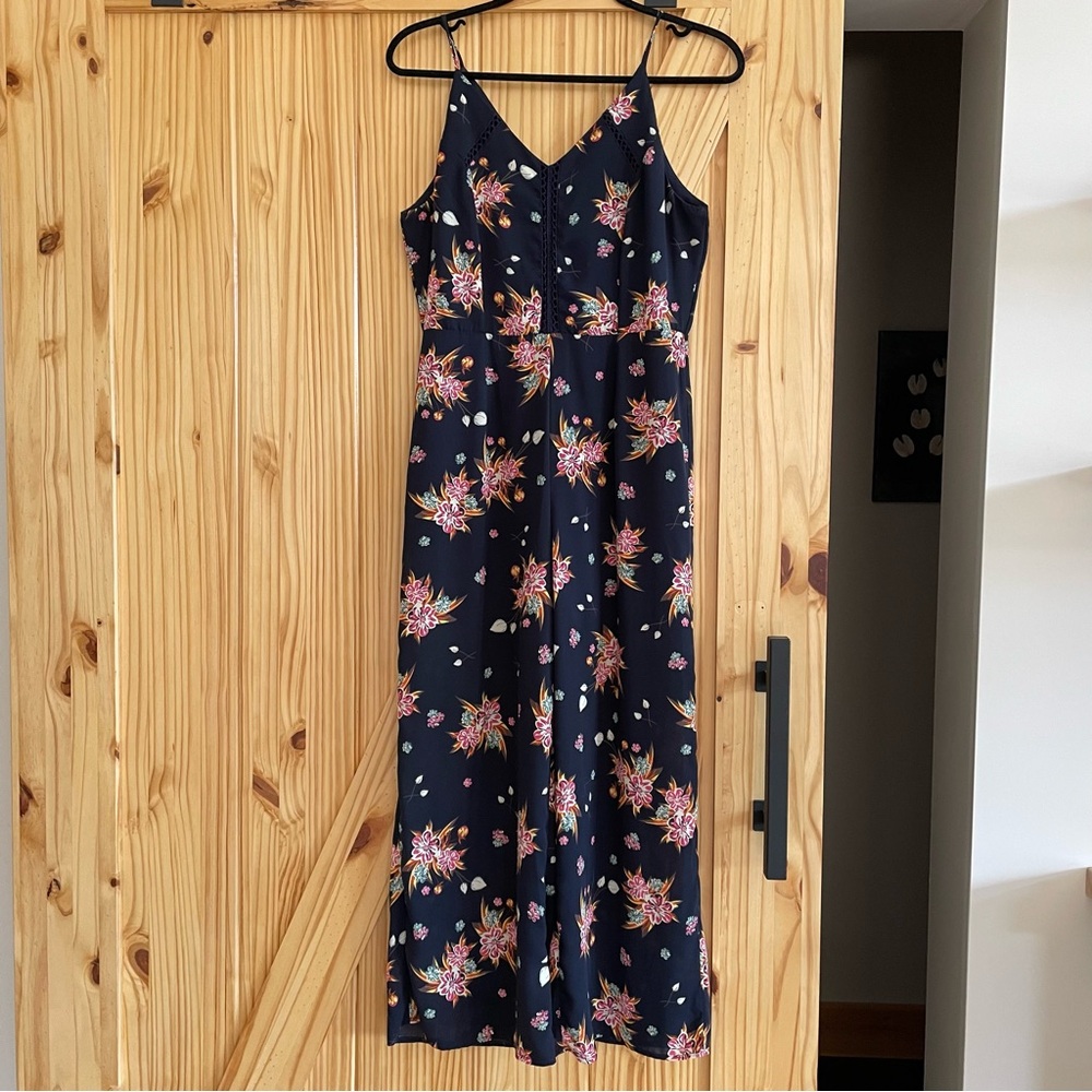 Sienna Sky navy floral Spaghetti Strap wide leg jumpsuit